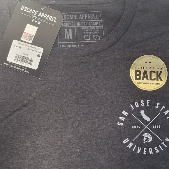 NEW SJSU SAN JOSE STATE UNIVERSITY USCAPE GREY T-SHIRT - M - Picture 3 of 4